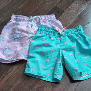Bundle Of 2 EUC Cat & Jack Swim Trunks
